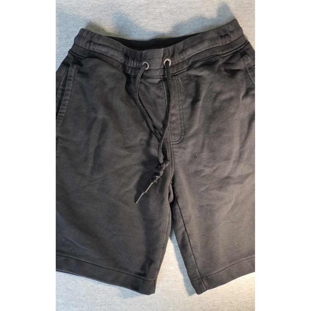 Calvin Klein Mens Black Fleece Sweat Shorts Logo Graphic Drawstring Small